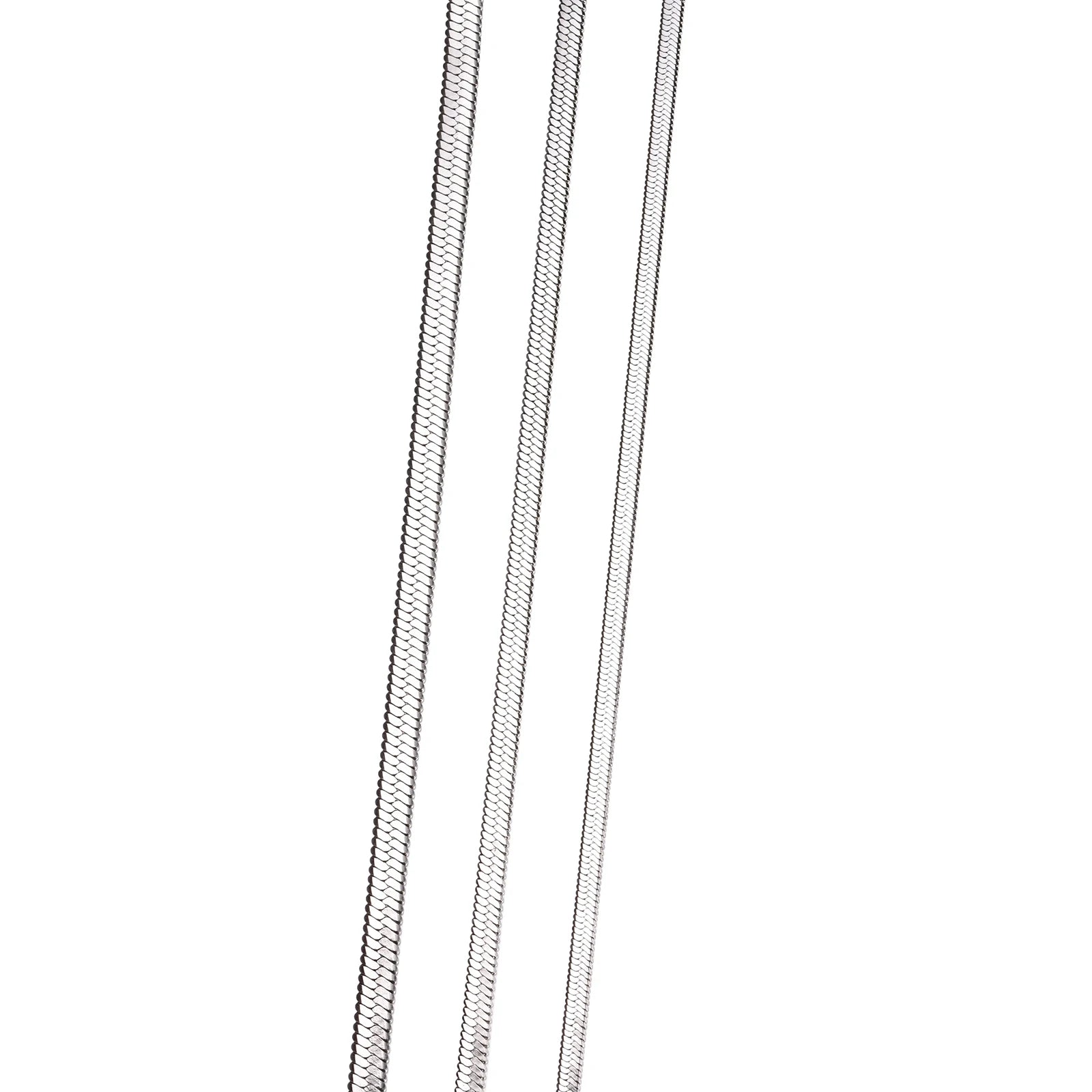 Snake Flat Chain Choker Necklace 5mm — Stainless Steel