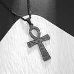 Stainless Steel Ancient Egyptian Ankh Cross Life Key Totem Necklace Men and Women Lucky Amulet Jewelry