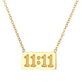 11:11 Rectangle Pendant Necklace men women Fine Stainless Steel 18K Gold Plated Necklace Choker Luxury Jewelry Couple Gifts