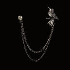 Vintage Double Chain Tassel Brooch — Lapel Pin Suit Badge