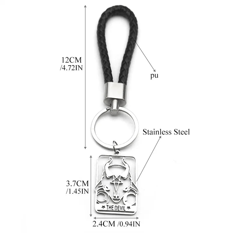Star Key Steel Pendant Goth Goat Sheep Head Pentacle