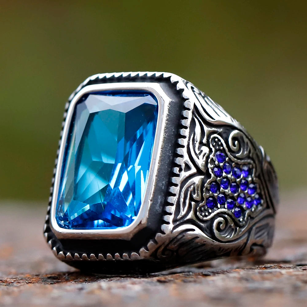 Turkish Iced Out CZ Stone Ring — Stainless Steel