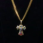 Iced Cross Pendant Necklace