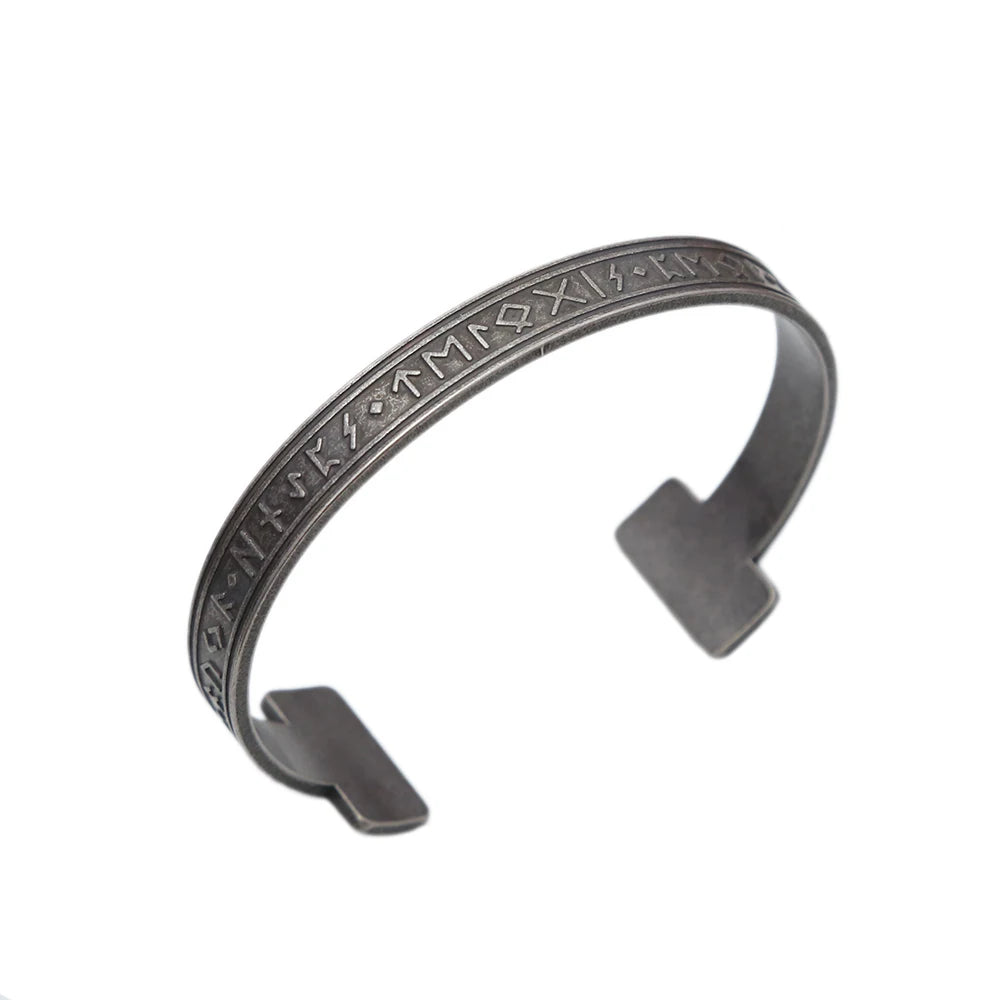 Viking Rune Open Bracelet — Stainless Steel