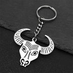 Bull Skull Pendant Bohemia Key Chain Women Men Stainless Steel Gold Silver Color Animal Lover Taurus Zodiac Keyring Jewelry