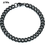 Fashion Stainless Steel Men Curb Cuban Chain Bracelet Women Bracelet On Hand For Couple Unisex Wrist Hand Jewelry Gift Party