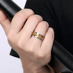 Anxiety Fidget Rings For Men Spining Titanium Stainless Steel Colorfully Spinner Rotatable Chain Jewelry Rotating Rings