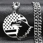 American Eagle Flag Pendant — Stainless