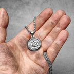 Viking Runes Men Necklaces With Pendant Stainless Steel Jewelry For Male Women Odin Triangle Punk Accessories Gifts Wholesale