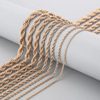 Twist Rope Chain Necklace 2-8mm — Gold