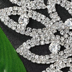 FTCY Personalized Fashion Leaf Rhinestone Necklace For Women Luxury Shining Crystal Floral Necklace Wedding Jewelry