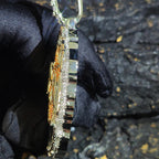 Iced Out Pendant Necklace Colorful Zircon Disc