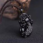 Natural Obsidian Chinese Zodiac Pixiu Necklace