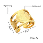 Saint Benedict Medal Cutout Open Ring — Stainless Steel