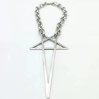 Punk Hip Hop Chain Choker Y2K Fashion Unisex Gothic Star Charms Pendant Necklace Jewelry Accessories Gifts