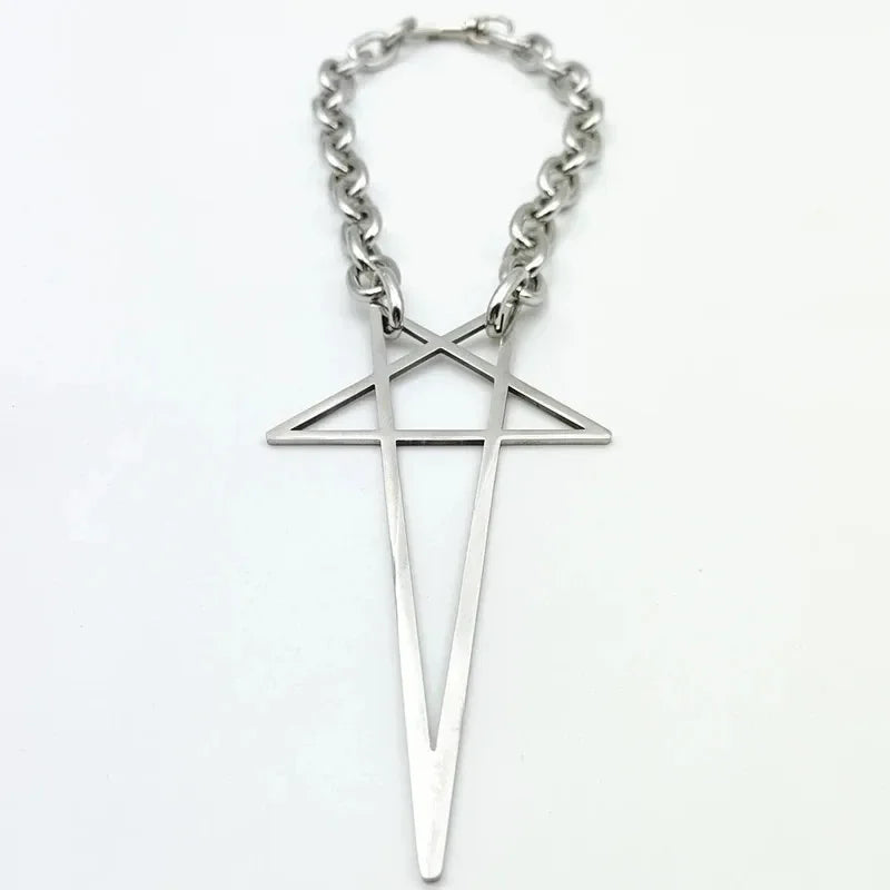 Punk Hip Hop Chain Choker Y2K Fashion Unisex Gothic Star Charms Pendant Necklace Jewelry Accessories Gifts
