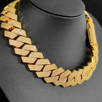 Iced Out Cuban Chain Necklace Stainless Steel 25MM