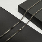 Fashion 3mm Width Pure Titanium Square Box Chain Necklace for Men Women Durable Anti-allergy Titanium Rolo Link Chain Necklace