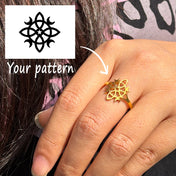 Customized Pattern Stainless Steel Ring Personalized Logo Stainless Steel Open Adjustable Ring Wedding Gift Wholesale