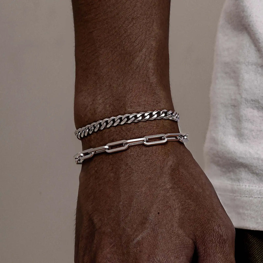 Rope Cuban Chain Bracelet 2pcs — Two-Tone