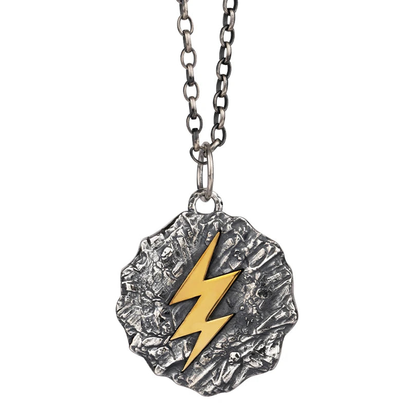 Wrath of Zeus Lightning Bolt Silver necklace the sterling silver pendant for Men Fine Jewelry