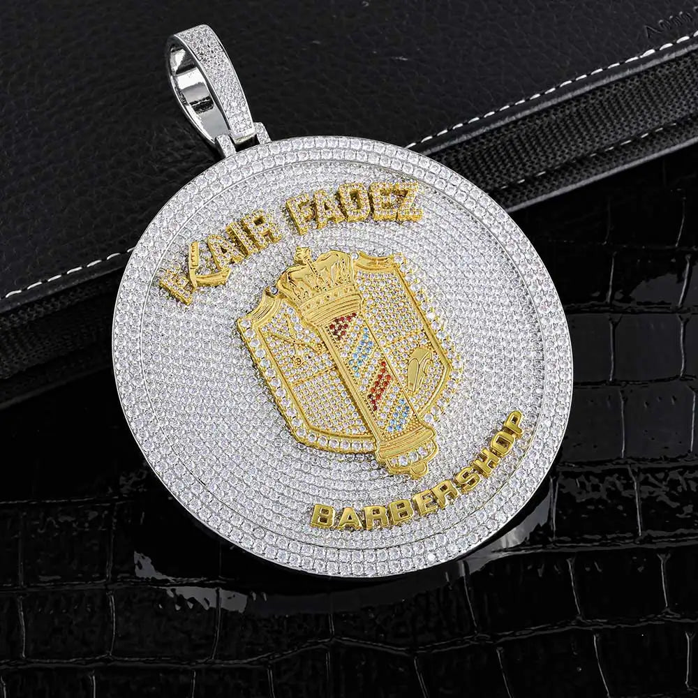 Iced Out Pendant Colorful Enamel Disc