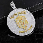 Iced Out Pendant Colorful Enamel Disc