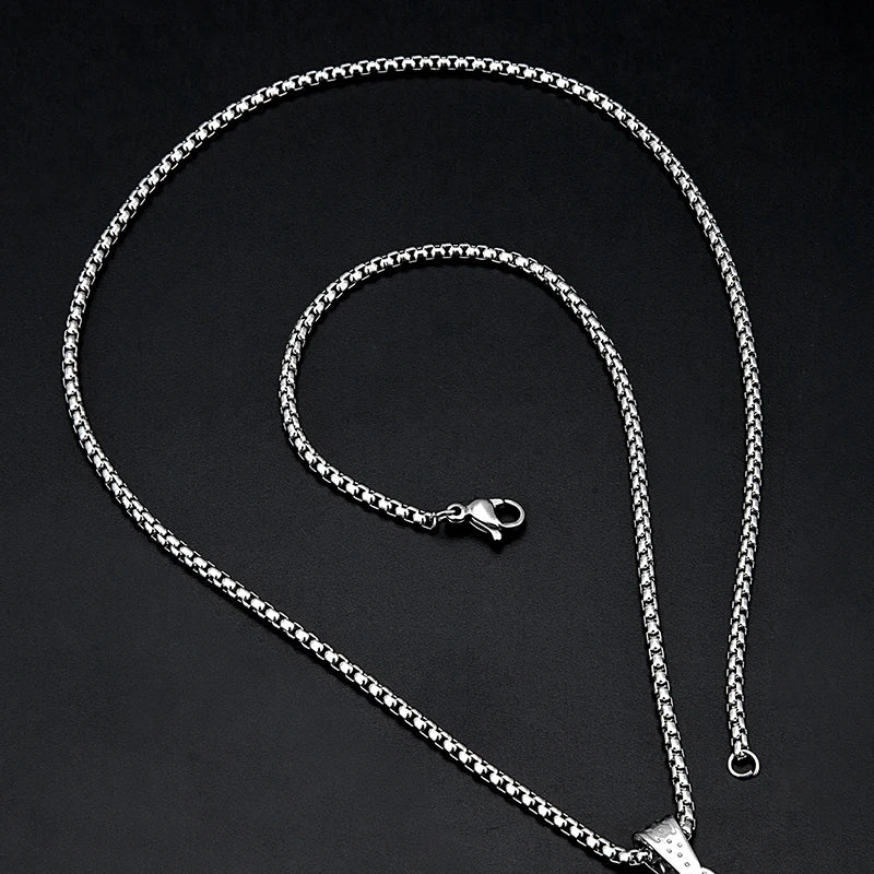 Male Retro Motorcycle Engine Pendant Necklace Men Hip Hop Street Culture Stainless Steel Fashion Trendy Necklace Boy Jewelry New