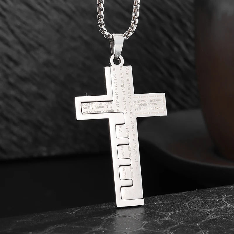 Male Black Plated St Peter's Inverted Cross Pendant Necklace for Men Stainless Steel Choker Crux de Sanctus Petrus
