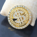 Hip Hop Rotatable US Dollar Pendant Necklace Men Gold Sliver Color Ice Out Crystal Sign Rock Pendant Bling Rapper Bling Jewerly