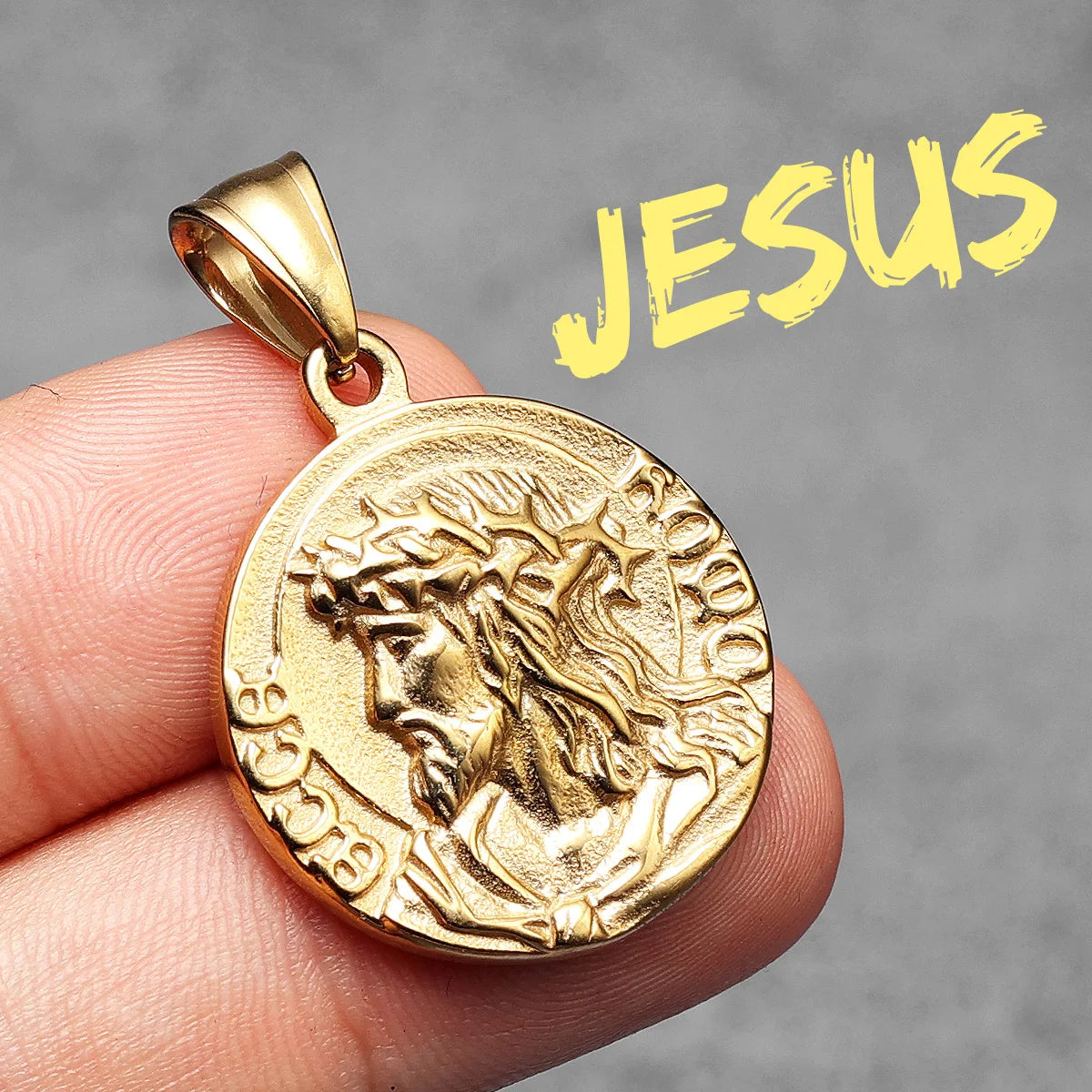 Jesus Minimal Pendant — Stainless Steel