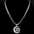 Tiger Steel Pendant Wicca Sun Moon Eye Natural