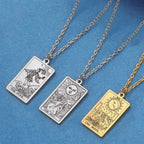LIKGREAT Tarot Card Necklace Major Arcana Tarots Stainless Steel Necklaces Divination Jewelry Birthday Gift for Women