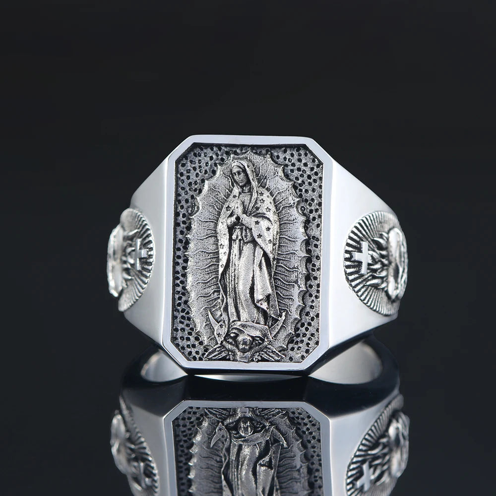 Virgin Mary Heart Ring — 925 Silver