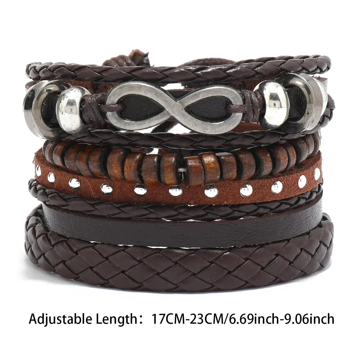 Leaf Pendant Bohemia Leather Bracelets for Men Women Ethnic Braid Rope Hand Woven Bracelet Drawstring Bracelet Beads Jewelry