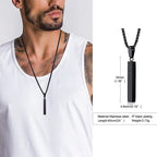 Rectangle Bar Pendant Necklace — Stainless