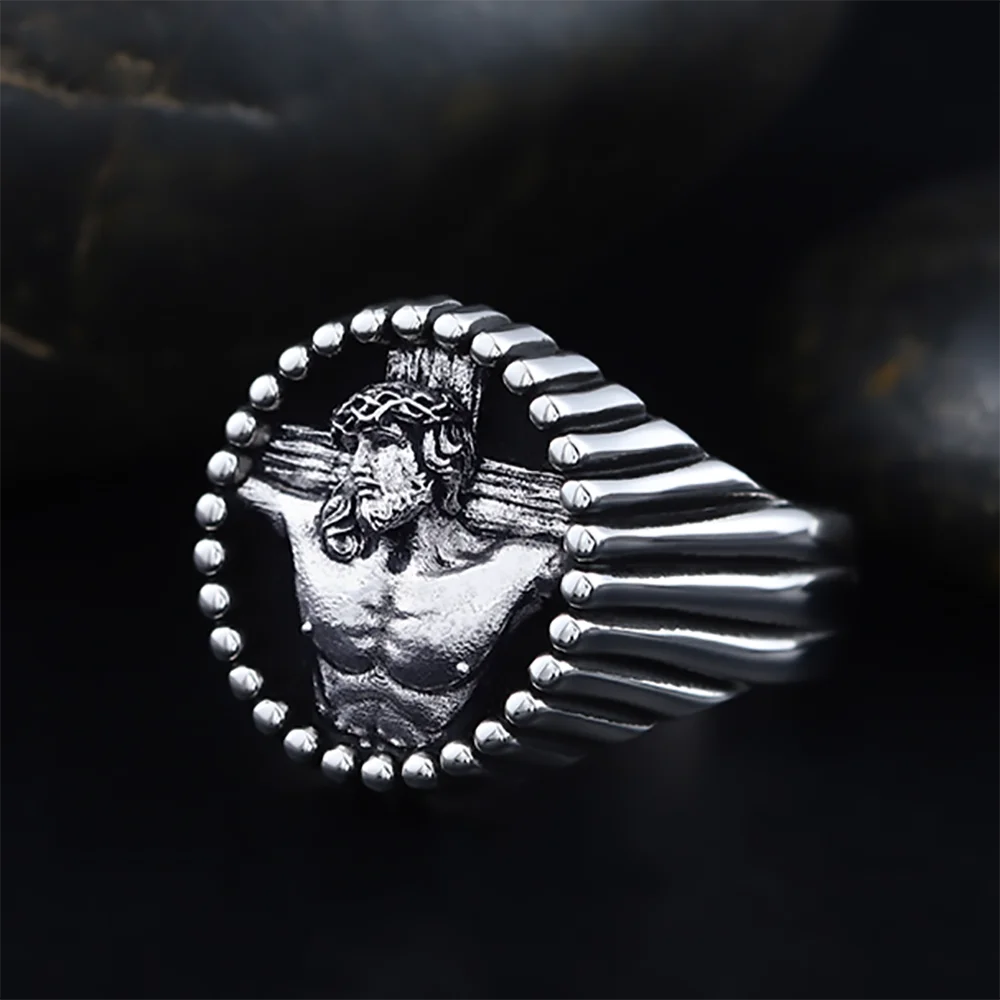 Cross Jesus Ring — 925 Silver