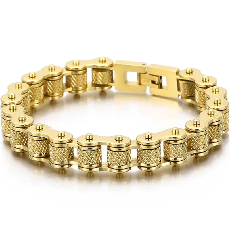 Punk Rock Bracelet for Man 11/13MM Men's Stainless Steel Motorcycle Chain Bracelets Biker Jewelry Hip Hop Charms for