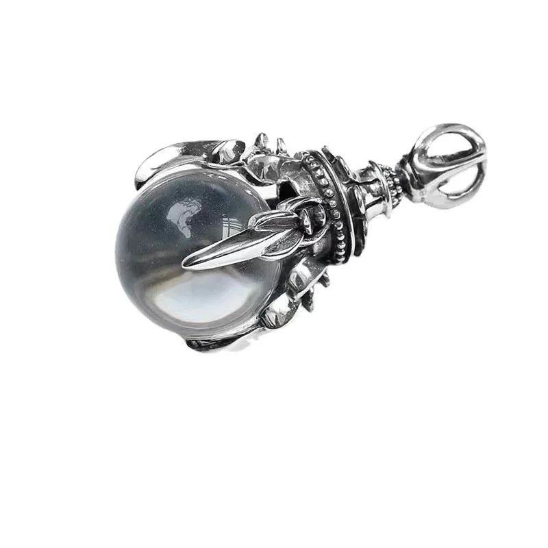 Iced Out Dragon Claw 925 Silver Pendant Necklace