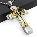 Necklace For Men 2024 New Titanium Steel Three-layer Cross Pendant Ball Chain Fresh Sweet Fashion Necklace