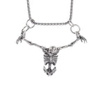 Vintage Punk Inverted Pentagram Satanic Goat Necklace Pendant for Men Unique Pagan Amulet Jewelry