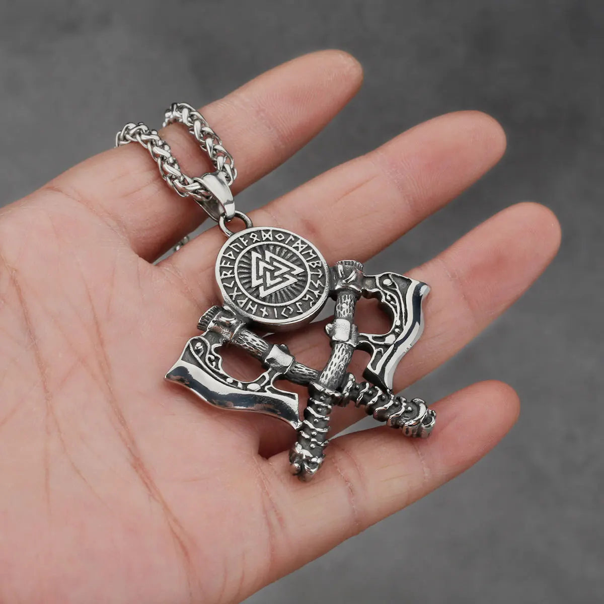 Viking Steel Pendant 316L Double Axe Vintage