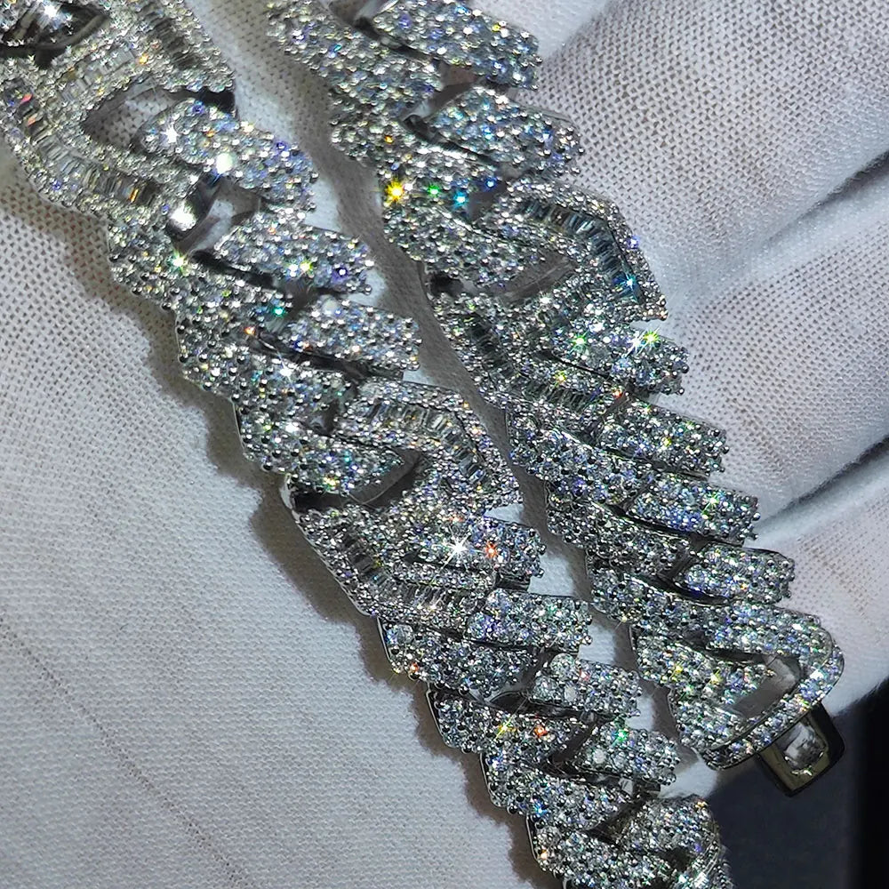 Iced Out Cuban Chain Necklace Stainless Steel 15MM