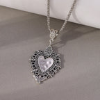 Gothic Skull Love Heart Necklace for Women Men Religious Crucifix Necklaces Punk Jewelry Gifts