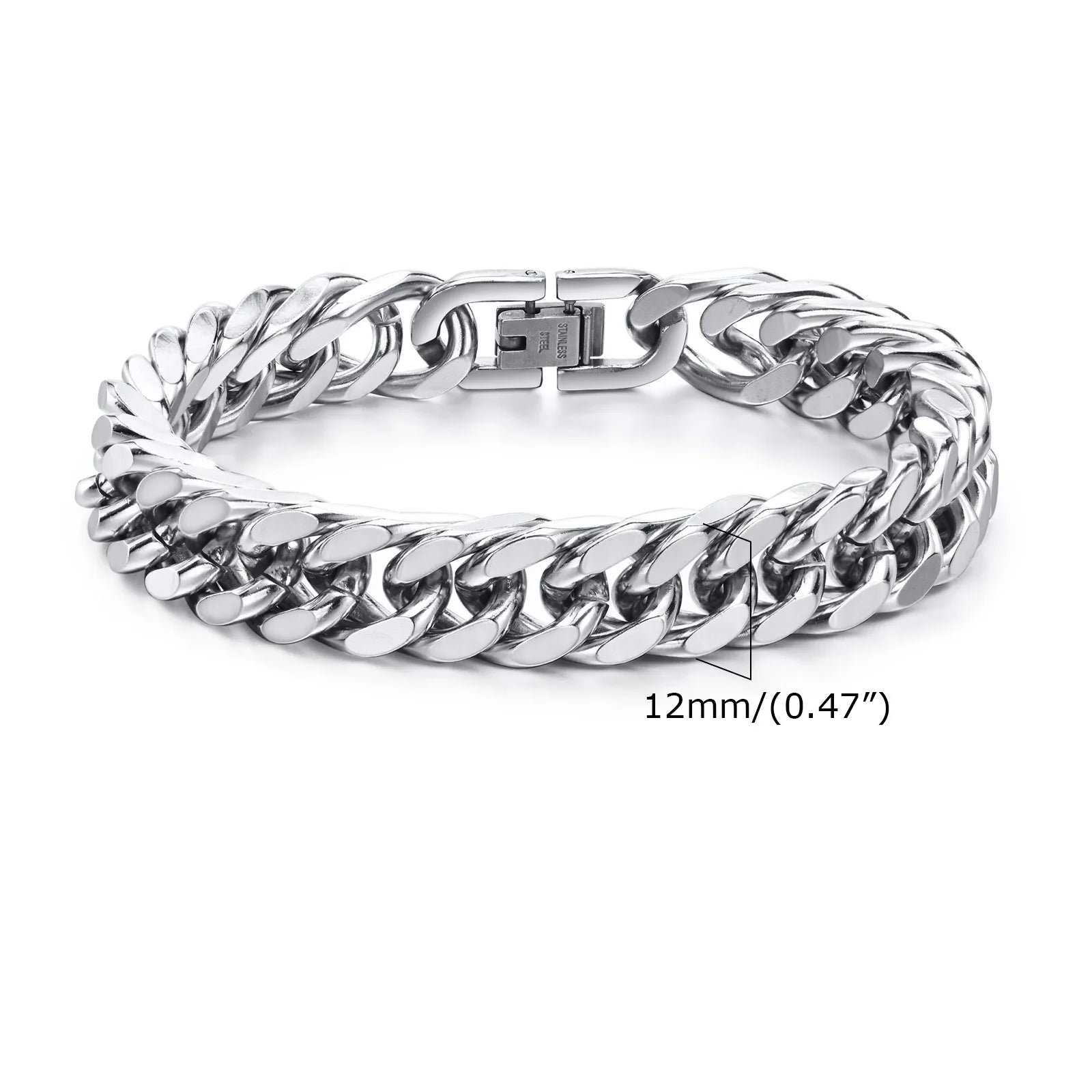 Double Curb Chain Bracelet 15mm — Stainless Steel