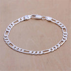 Twisted Chain Bracelet for Men & Women — Silver-Tone, Simple