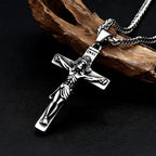 Vintage Gothic Jesus Cross Pendant Necklace Christian Faith Amulet Ornament Unique Jewelry Gifts For Men Women Wholesale