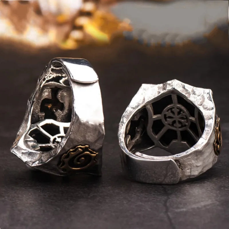 BOCAI New Eye of Horus 100% True S925 Silver Ring Vintage Original Index Finger Ring Adjustable Personality Fashion Jewelry