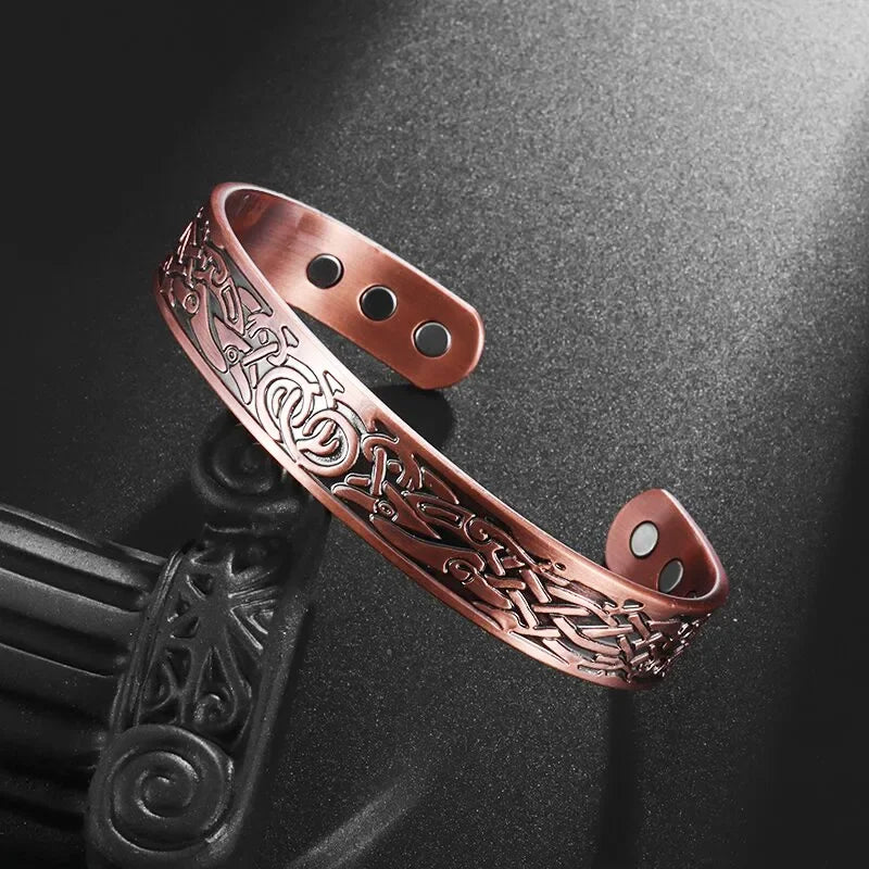 High Quality Copper Engraved Totem Magnetic Adjustable Bracelet for Men Women Joint Protection Pain Relief Biomagnetic