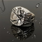 Cracking Rock Statement Ring — Silver